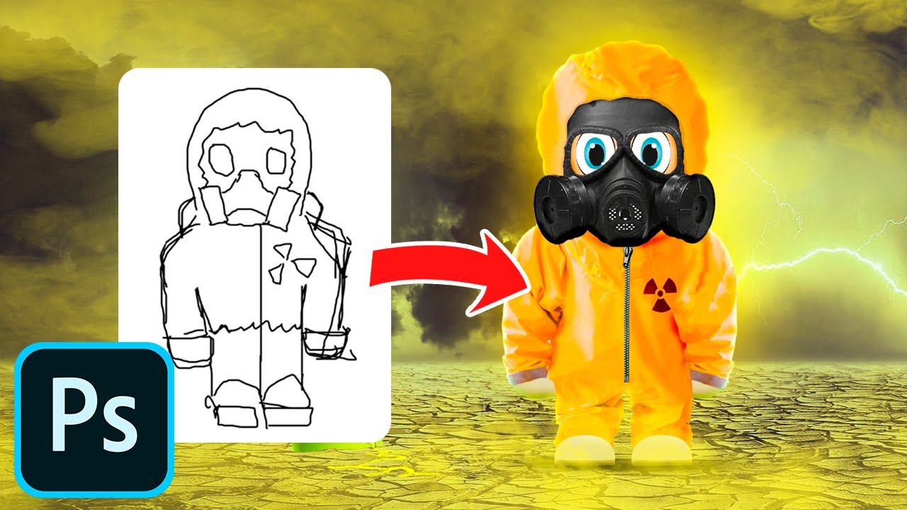 Спид арт из наброска в рисунок / Speed Art Photoshop смотреть онлайн