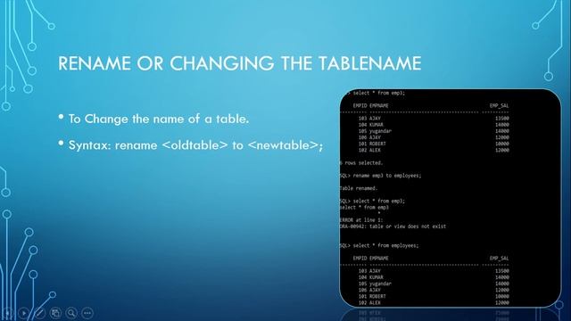 RENAME or CHANGE Table Name,SQL Basics Tutorial - 29 смотреть онлайн