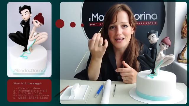 CAKE DESIGN MODELLING FACE - Wedding Cake Topper Semi - Tutorial Viso - ita смотреть онлайн