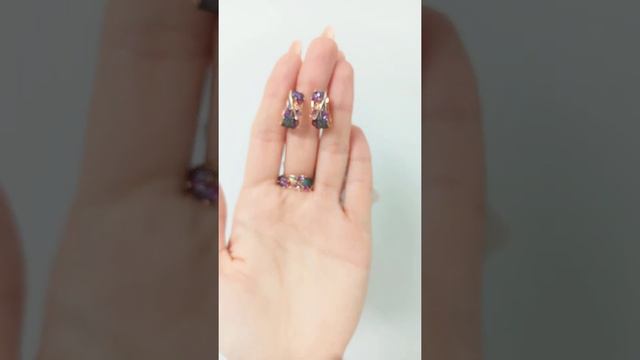 Золотые серьги и кольцо аметисты родолиты Dolce Vita Sokolov 726812 715772 смотреть онлайн