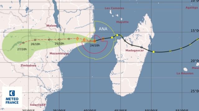 Ana has made landfall over Mozambique - January 24th 2022 смотреть онлайн