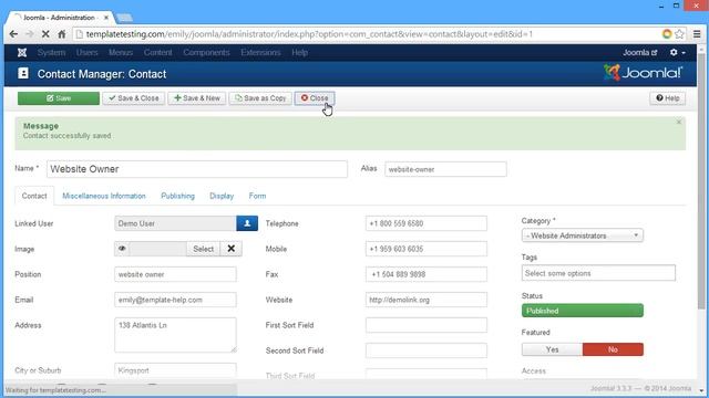 Joomla 3.x. How To Set Contacts Email Address смотреть онлайн