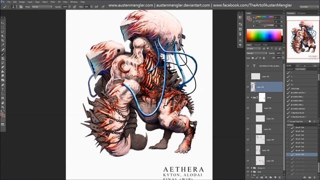 How to Add Blood Effects to Artwork in Photoshop | Tutorial | The Art of Austen Mengler смотреть онлайн