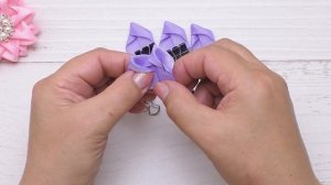 Красивые бантики резинки Канзаши МК Cute Bows Kanzashi DIY