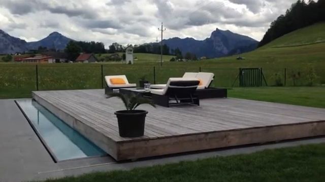 Сдвижная терраса для бассейна