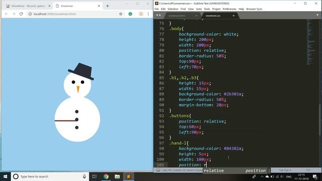 CSS Snowman Animation | CSS Speed Art смотреть онлайн