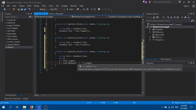 C# Windows Form - String Converter with Function Upper, Lower, length & Number of Words. смотреть онлайн