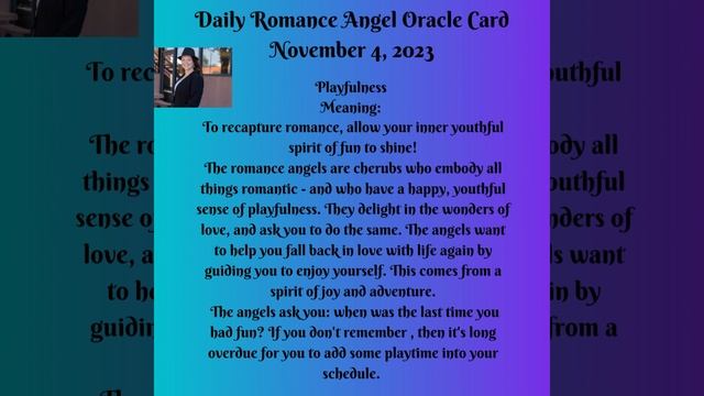 Daily Romance Angel Oracle Card November 4, 2023 #tarot смотреть онлайн