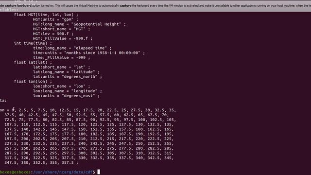 Using ncdump to extract data from netcdf file смотреть онлайн