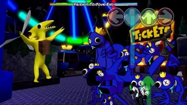 FNF All Blue Rainbow Friends VS 3D Rainbow Friends | Friday Night Funkin Mod Roblox
