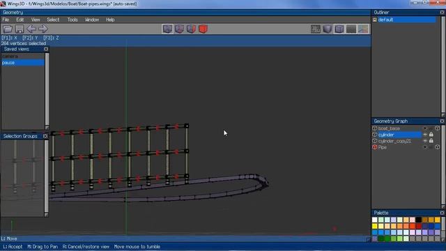 Wings3d: Making a gunwale for a ship смотреть онлайн