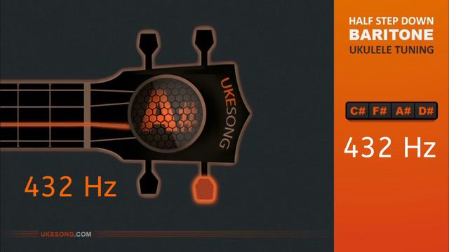432 Hz Half Step Down Baritone Ukulele Tuning - Tutorial смотреть онлайн