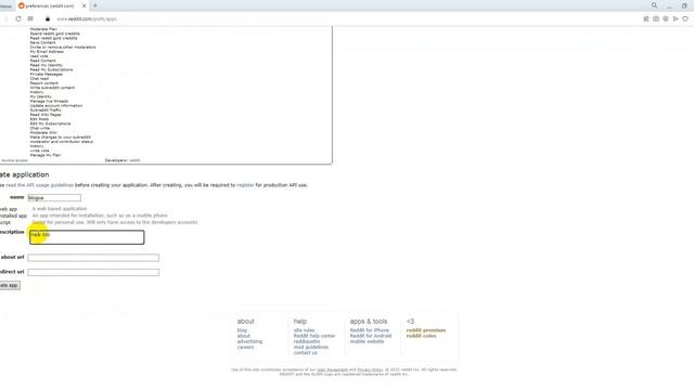 Получение идентификатора приложения ID и Secret для Oauth2 авторизации через reddit.com смотреть онлайн