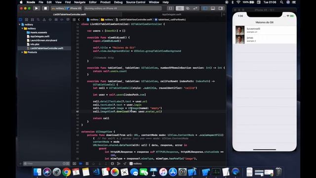 IOS Swift 4 Sem Storyboard - Tutorial Parte 2 - Api Git смотреть онлайн