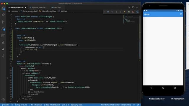Flutter to Firebase Authentication Check #60 | Checking User Login Status смотреть онлайн