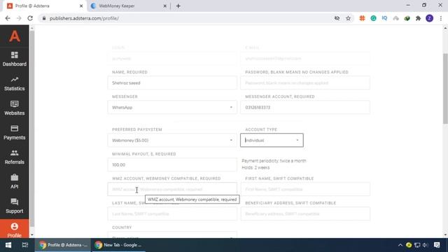 How To Connect Webmoney Account In Adsterra || How To Add Payment Method In Adsterra || Adsterra