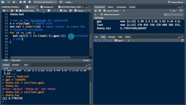 Jackknife Estimate of Bias and Standard Error in R || (Monte Carlo Simulation) || смотреть онлайн