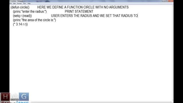 How to find Area Of a Circle using LISP Programming смотреть онлайн