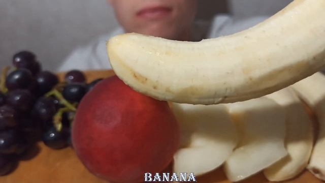 ASMR FRESH FRUIT PLATTER *BANANA,GRAPE,MELON,NECTARINE,CARROT EATING SOUNDS 과일 먹방
