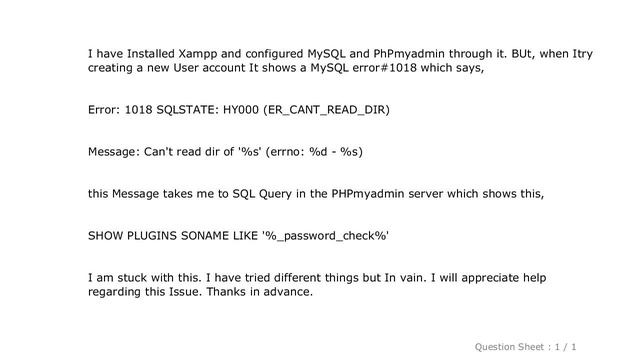 MySQL : PhPmyadmin MySQL Error #1018 Xampp смотреть онлайн