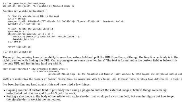 Wordpress: Get first URL from custom field, download and set as featured image on post publish смотреть онлайн