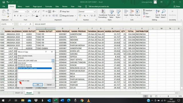 MOVE OR COPY SHEET - CARA MENGGUNAKAN MOVE OR COPY PADA EXCEL - CARA PINDAH SHEET EXCEL смотреть онлайн
