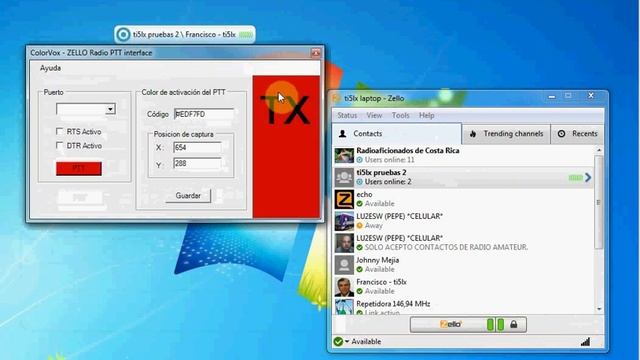 Zello Walkie Talkie  PTT Interface With ColorVox
