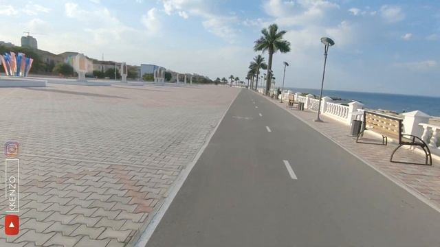 Актау. Набережная. На самокате ранним утром. смотреть онлайн