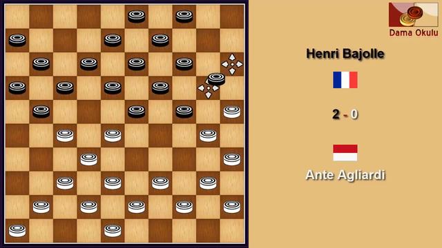 Ante Agliardi (MON) - Henri Bajolle (FRA). Draughts World Championship. 1964. смотреть онлайн