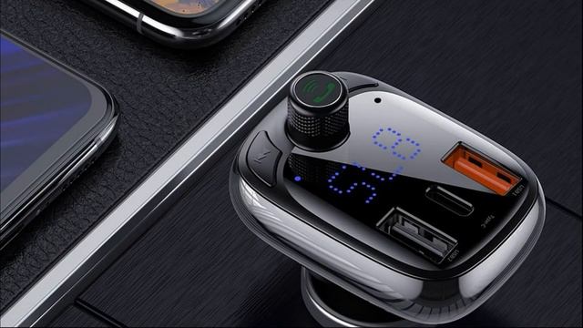 FM трансмиттер Baseus T Typed MP3 Car Charger смотреть онлайн