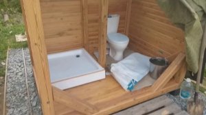 Дачный туалет/душ из лиственницы своими руками.