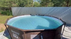 Бассейн бествей Bestway Steel Pro MAX 3,66х100 см. Бассейн на даче. Каркасный бассейн.