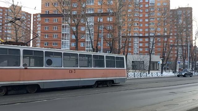 Трамвай-снегоочиститель СВ-3 (ВТК-24) следует в депо смотреть онлайн