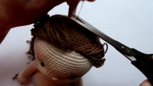 3 часть: Волосы. Мастер-класс куколка вязаная крючком. Кукла амигуруми МК. Видео МК, описание.