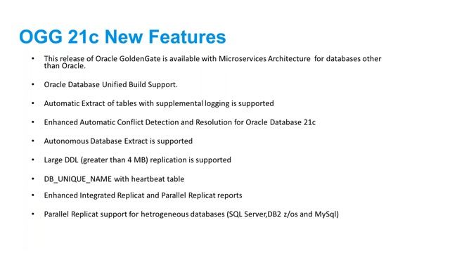 Oracle Goldengate 21c new features 07112021 смотреть онлайн