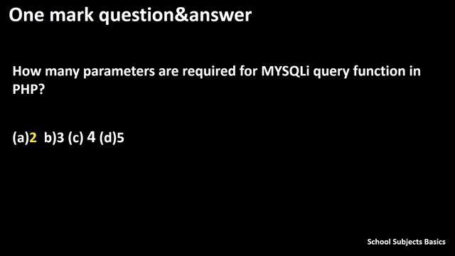 How many parameters are required for MYSQLi query function in PHP? смотреть онлайн