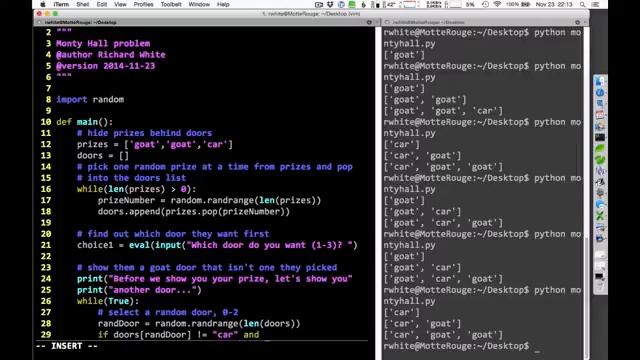 The Monty Hall program, in Python смотреть онлайн