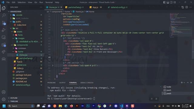 Build a React project | Using Particles js, Tailwindcss, React Reveal смотреть онлайн
