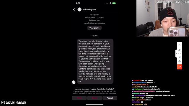 Jason Shows DM's He Got After His Break Up With Yujin