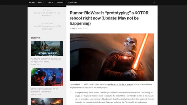 Новый Рефордж? EA и Дисней готовят свой SW: KotOR смотреть онлайн