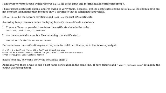 Verify pem certificate chain using openssl смотреть онлайн