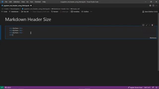 Jupyter Notebook | Markdown | How to Change Header Sizes Using HTML Tags смотреть онлайн