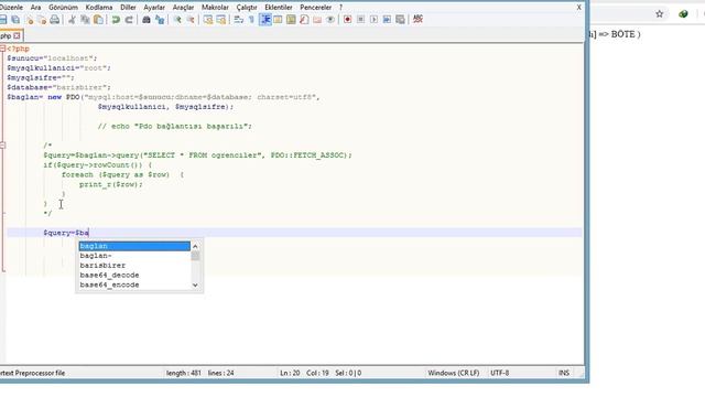 PDO Fonksiyonlarının Örnek Açıklaması (query, prepare, execute) смотреть онлайн