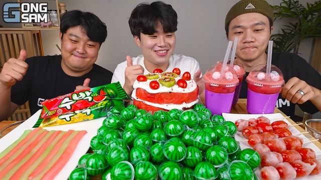 ASMR MUKBANG 수박 디저트 아이스크림 꿀젤리 탕후루 & 레시피 DESSERT ICE CREAM WATERMELON TANGHULU EATING SOUND! смотреть онлайн