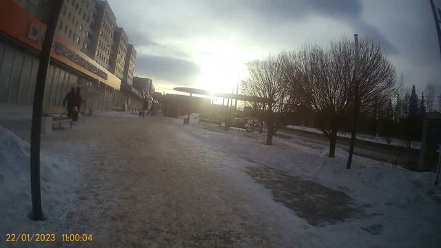 Видео за 22.01.2023 года Еду в сторону пятого микрайона вид камеры передней