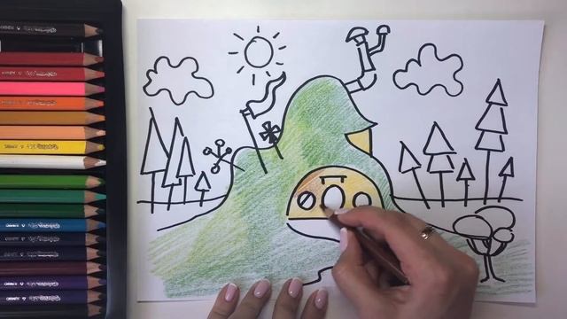 Мишки ми-ми-мишки. Раскраска домик. Как нарисовать домик мишки Кеши? смотреть онлайн