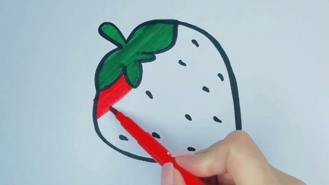 Как нарисовать клубника для детей | Bolalar uchun qulupnay rasm chizish | Drawing strawberries | смотреть онлайн