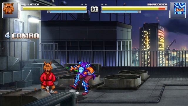 Teenage Mutant Ninja Turtles: Tournament Fighters - Splinter combo training vs Shredder! смотреть онлайн