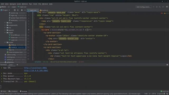 Responsive login form using quasar framework смотреть онлайн