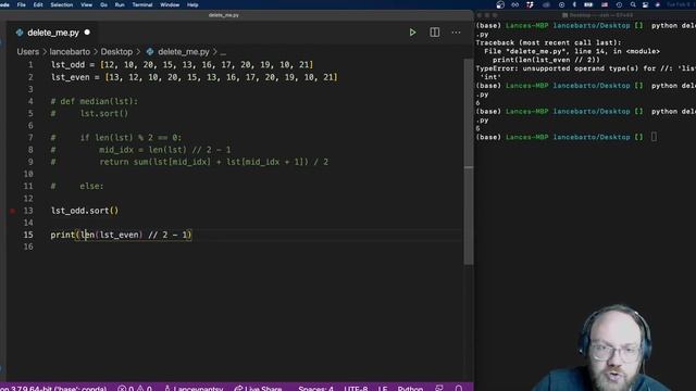 How to find the median in Python - Intro to Prob./Stats with Python смотреть онлайн